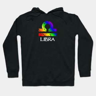 Libra Zodiac Symbol in Rainbow Color Hoodie